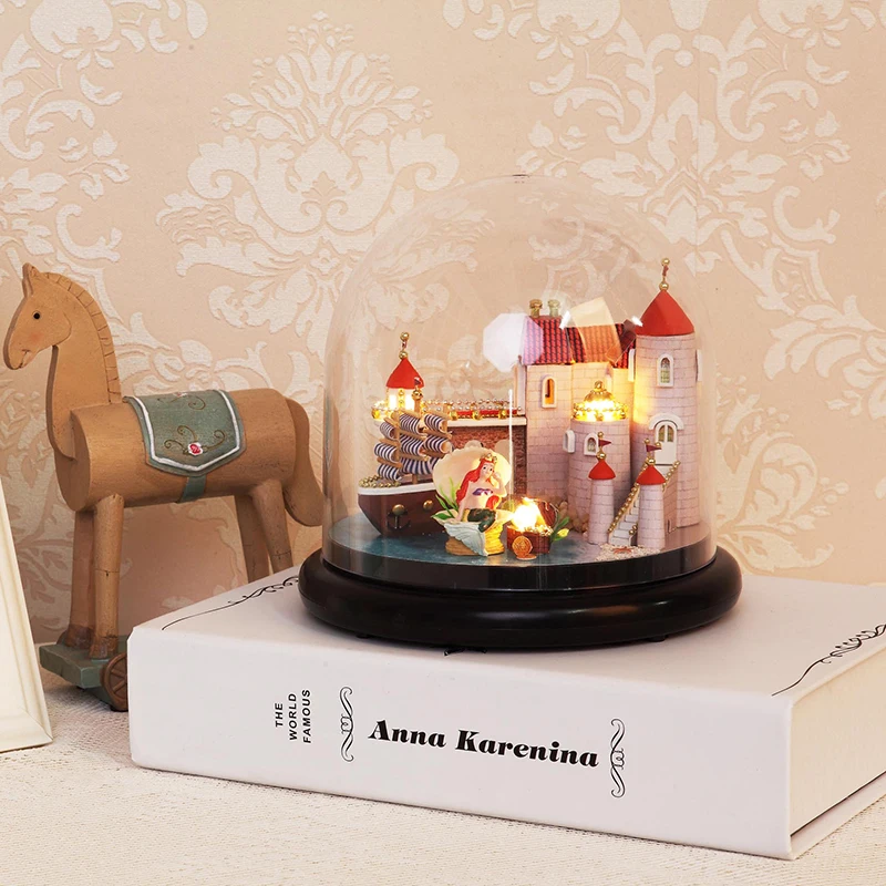 Мебель для кукольных домов набор мебели стеклянных покрытий сборки кукольного