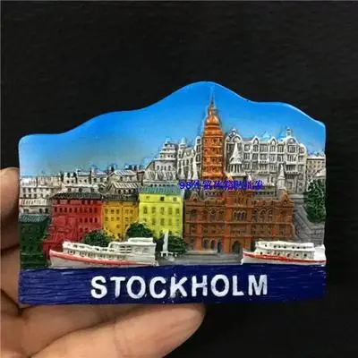 Stockholm, Швеция, туристический Мемориальный холодильник, магнит из смолы, 3d магнит-наклейка на холодильник, сувенир для путешествий, кухонные украшения для дома