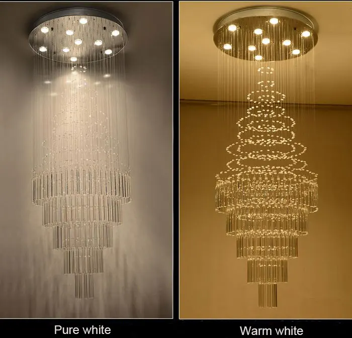 Роскошные лестницы длинная прозрачная люстра арт деко дизайнерские люстры