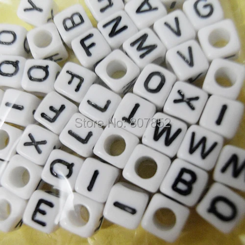 DHL 1000pcs 10mm White DIY Acrylic кубик алфавита бусина буква пластиковые бусины-буквы Буква s |