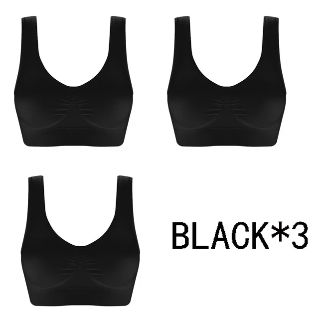 A1 Jerrinut 3 шт. сексуальные бюстгальтеры для женщин отжимать Bralette плюс размер бюстгальтер спортивный сон активный бесшовный бюстгальтер хлопок удобный 5XL 6XL BH - Цвет: A1