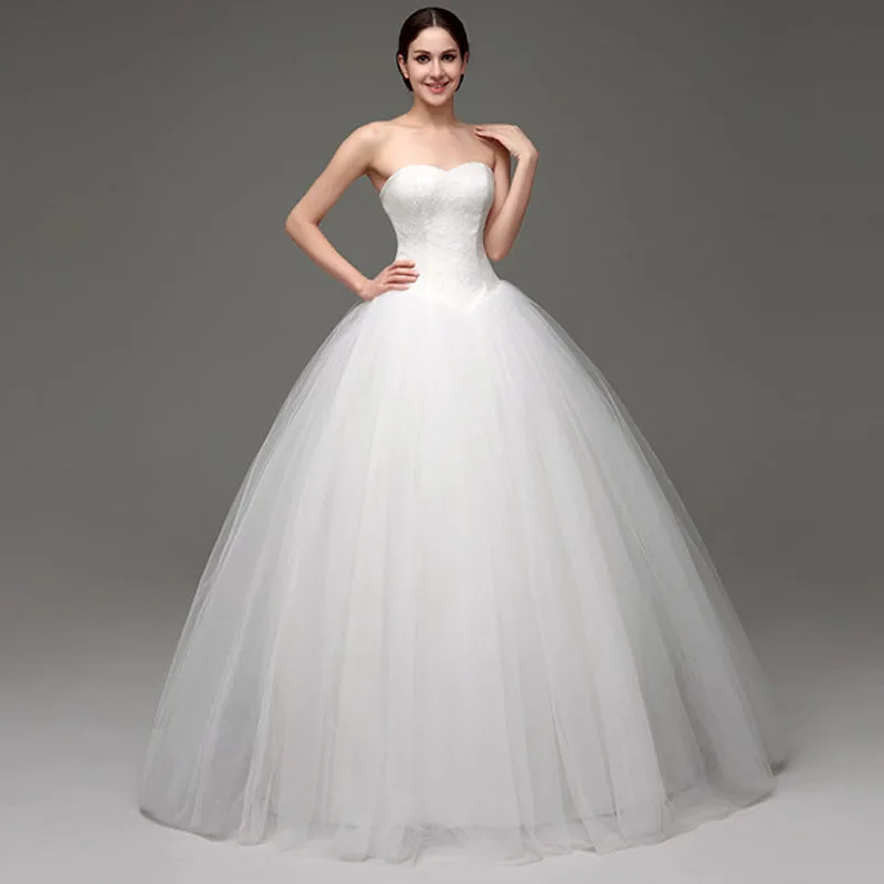 iLoveWedding White/Ivory Ball Gown Wedding Dresses Sweetheart Off the Shoulder Tulle Lace Floor-Length Bridal Gowns 28241 | Свадьбы и