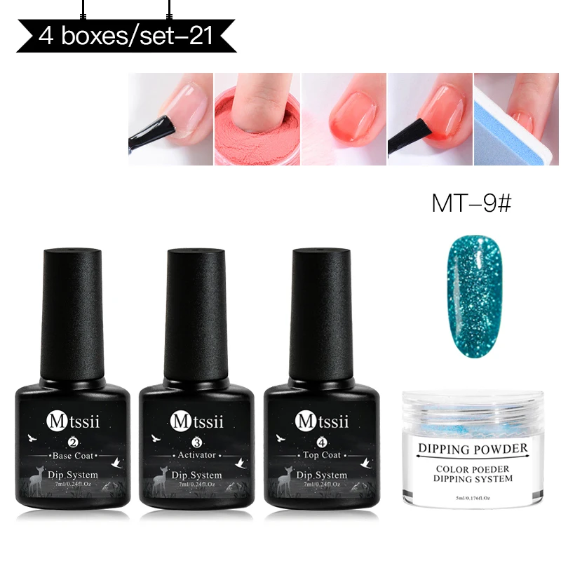 Окунания Системы набор для ногтей 4 шт./компл. Nail Art порошок погружения с Dip база активатор гель для ногтей Цвет натуральный сухой без лампы Блеск - Цвет: ZH02760