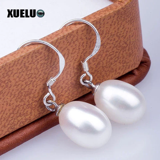 Серьги XUELUO из серебра с натуральным пресноводным жемчугом яркий блеск без Blemsih |