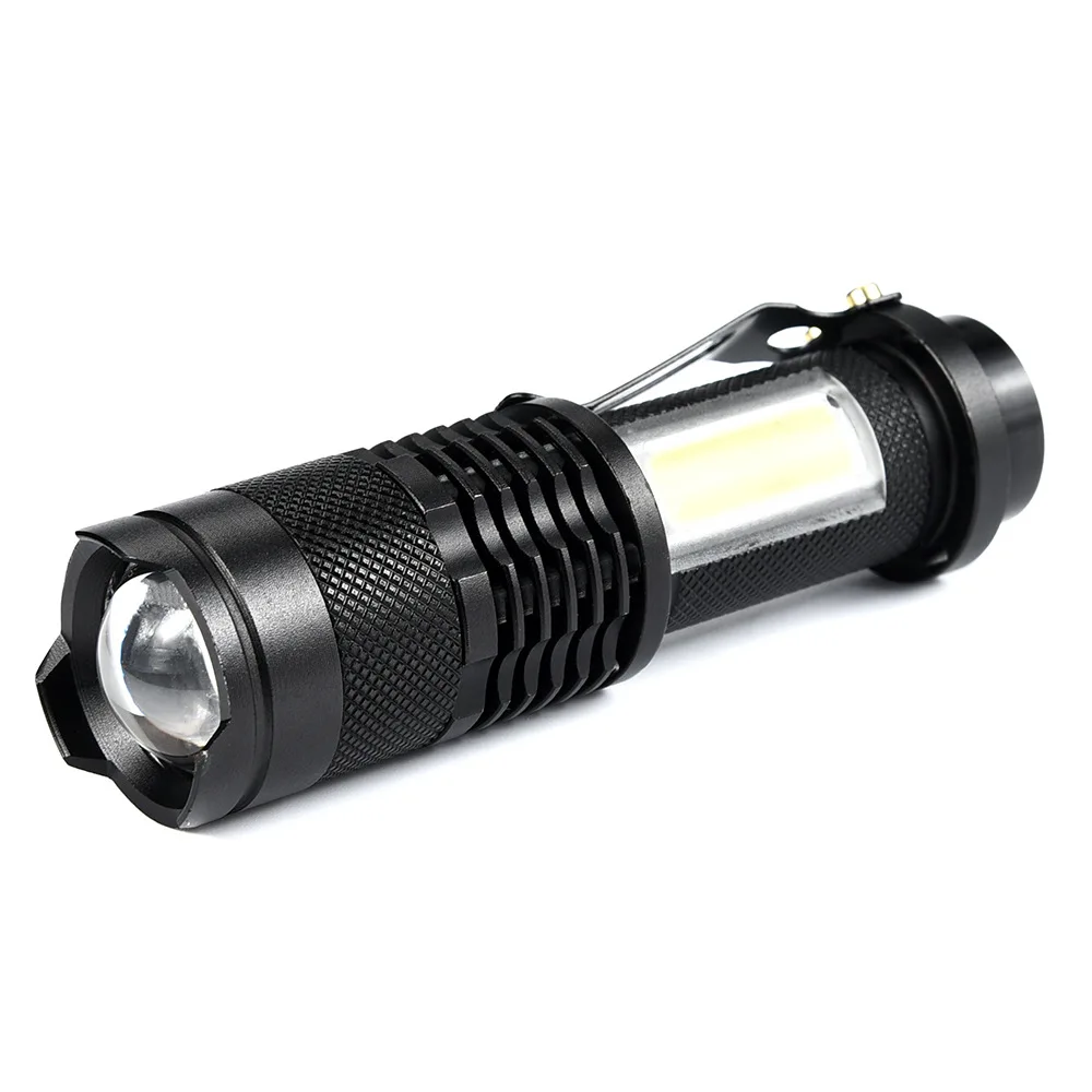 

XPE+COB LED Flshlight Rotating Zoom 4 modes USB rechargeable bike light tactical Waterproof led torch camping 14500 orAA battery