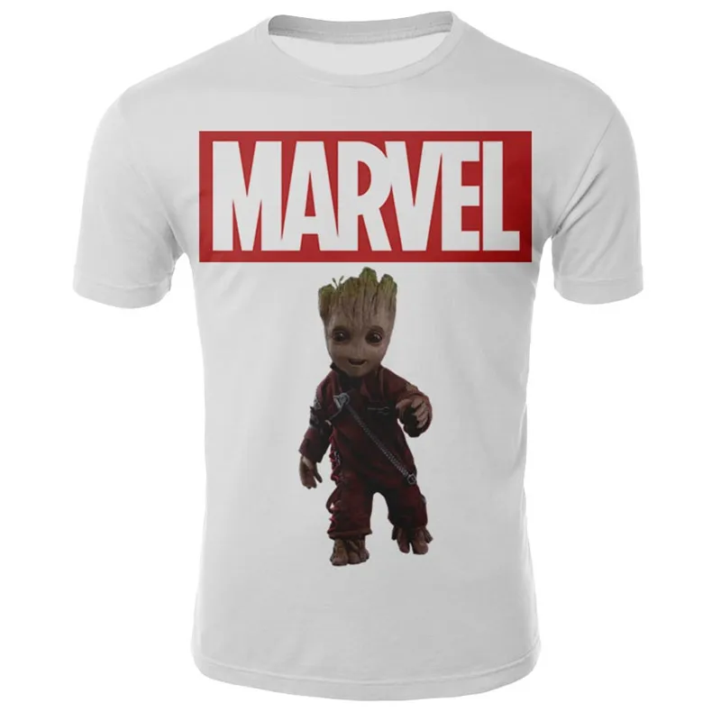 2019 летняя новая футболка для мужчин и женщин с героями Marvel Galaxy guard Groot Хип Хоп Harajuku