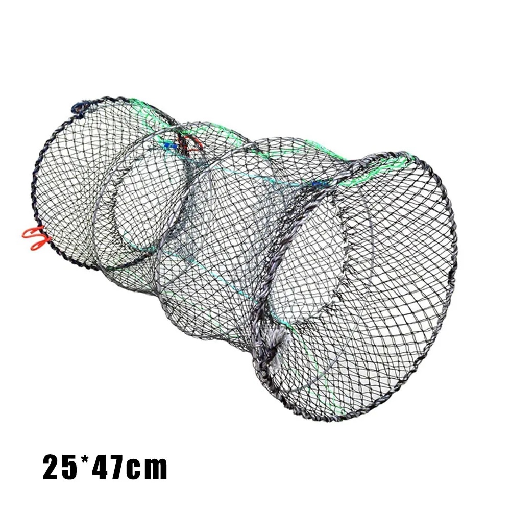25cmx47cm Раков Краб Ловушка рыболовные сети на креветку, лобстера Клетка Складной Портативный рыболовные принадлежности LMH66 - Цвет: 25cmx47cm
