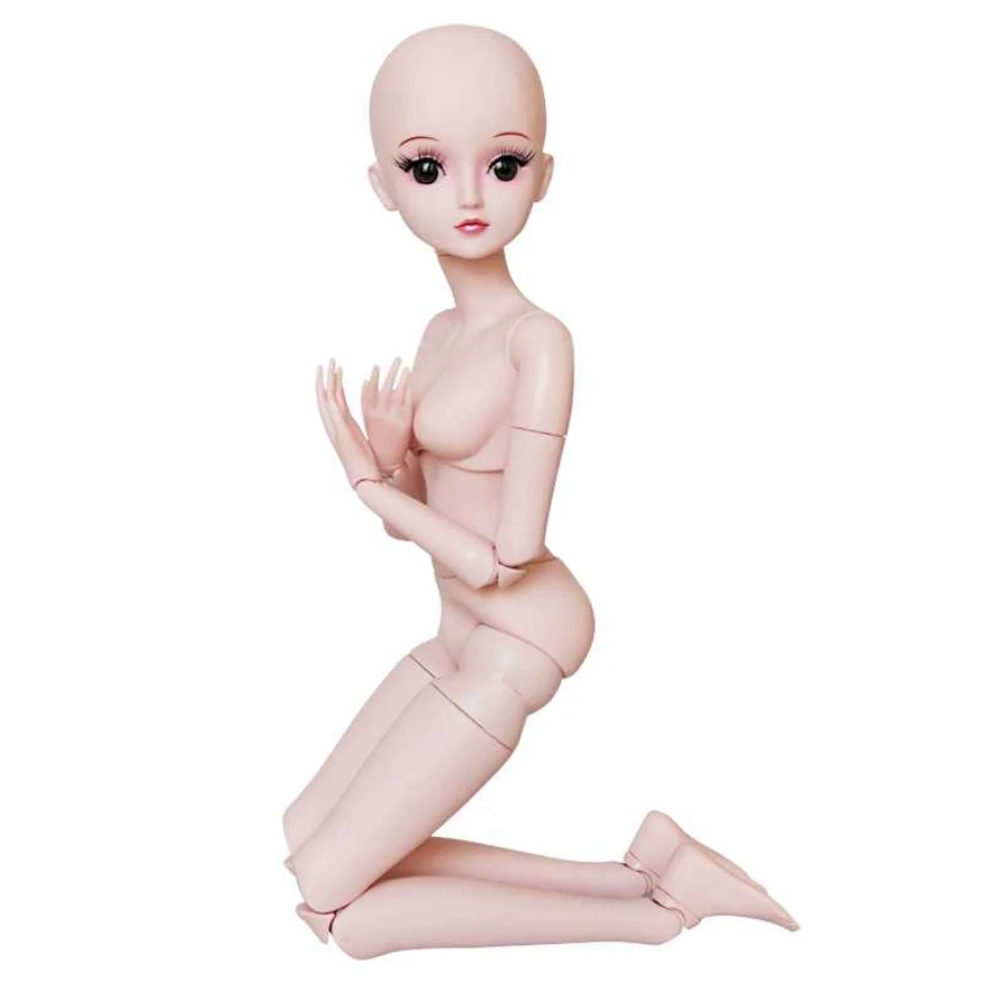 60 см BJD Naked Baby Body 19 Joint Real Eye Подвижная кукла обнаженная модель детская