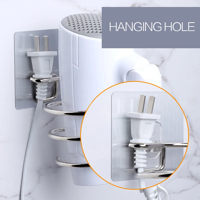 Модный кронштейн для фена из нержавеющей стали настенный водонепроницаемый