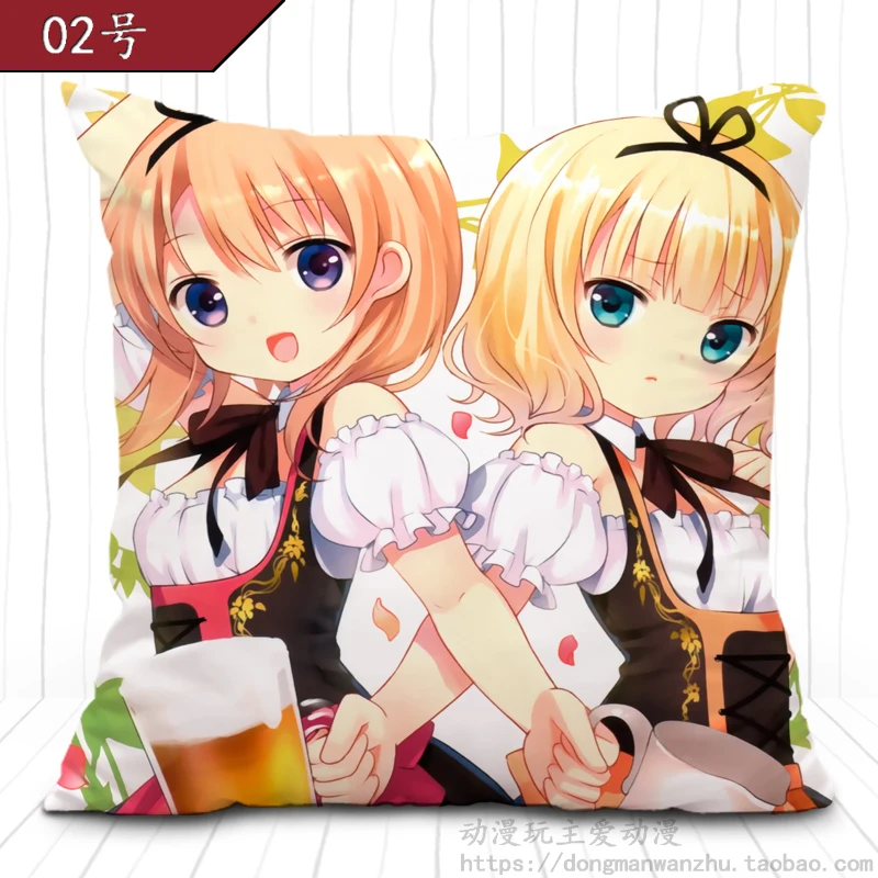 Gochuumon wa Usagi Desuka Pillow Cosplay Pillowcase+Pillow inner Cushion Cover Home Sofa 40x40cm Two Sides Gift | Тематическая