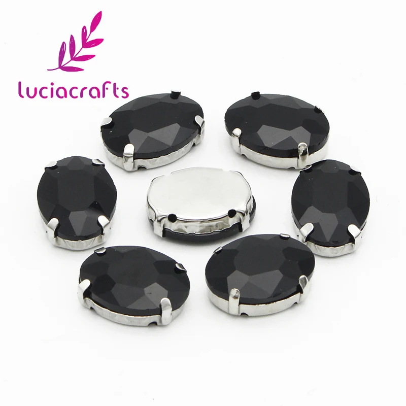 Lucia crafts 10 шт./20 шт. 13*18 мм разноцветная овальная дрель стеклянные стразы для