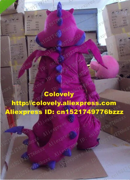 Живой Фиолетовый Синий тираннозавр динозавр костюм талисман фитодинозавра с