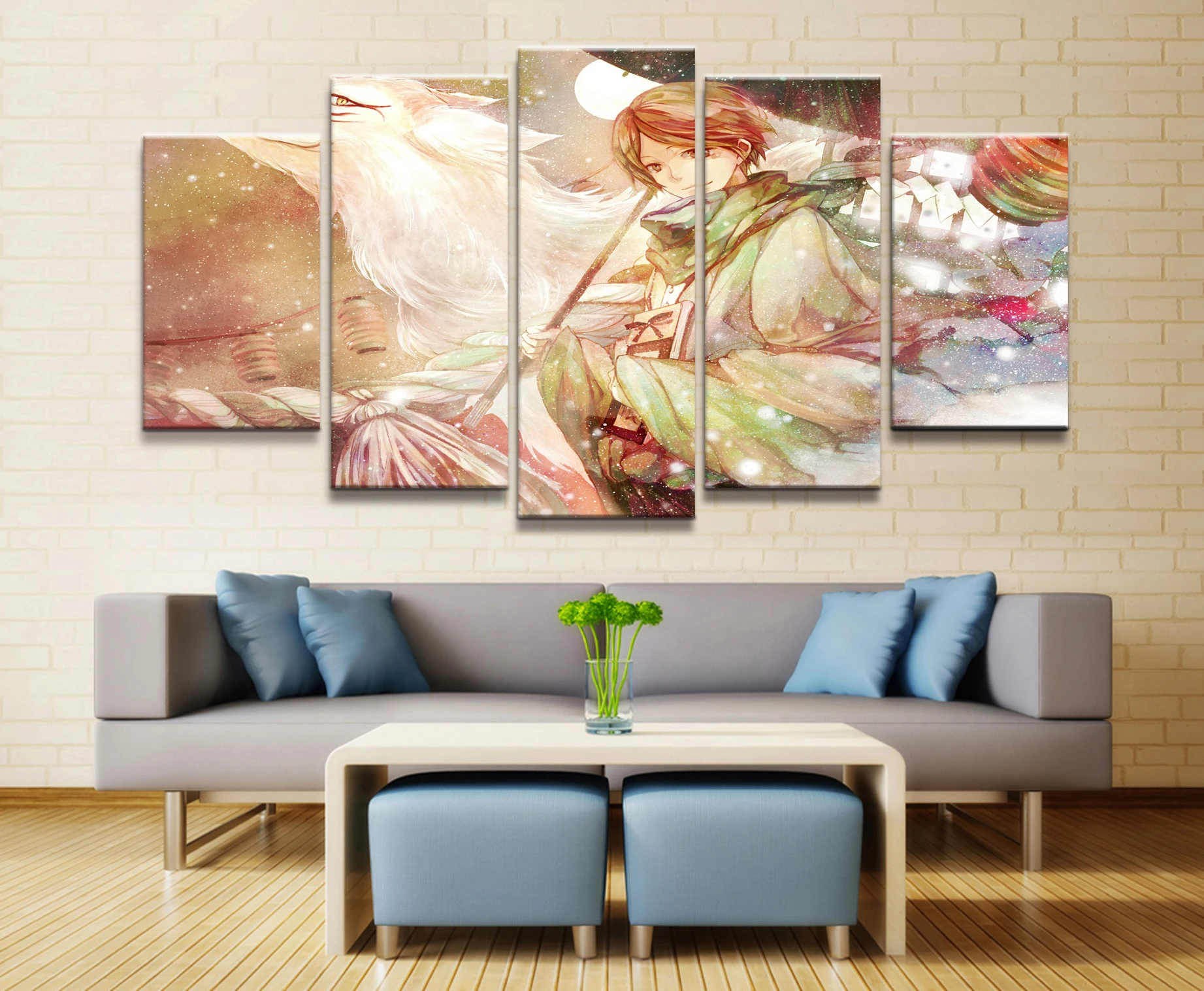 5 piece Anime Poster Natsume friends account Wall Printed Painting Home Decor Japanese Cartoon Decoration Canvas | Дом и сад