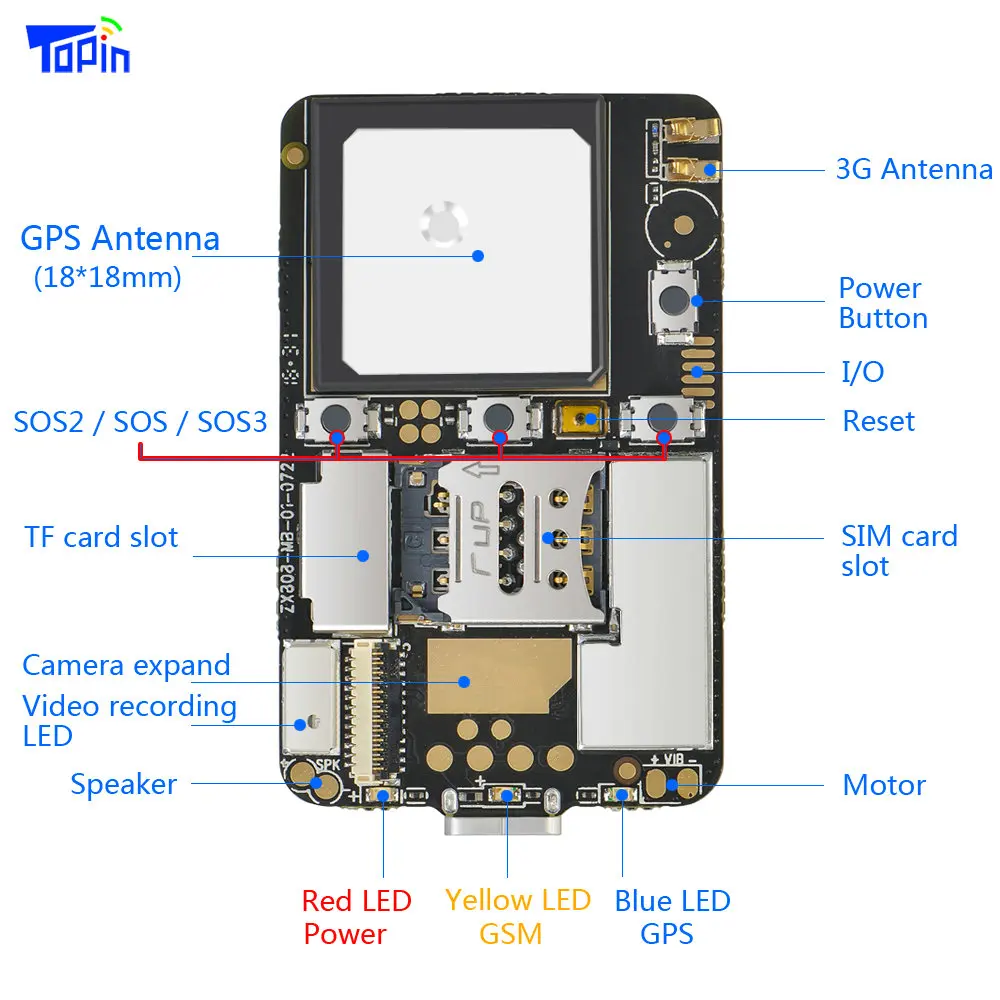 ZX808 3g gps-трекер pcba модуль 2G GSM+ 3g WCDMA gps чип отслеживания M6580 SOS I/O порт Wifi программируемый через Bluetooth Android iOS