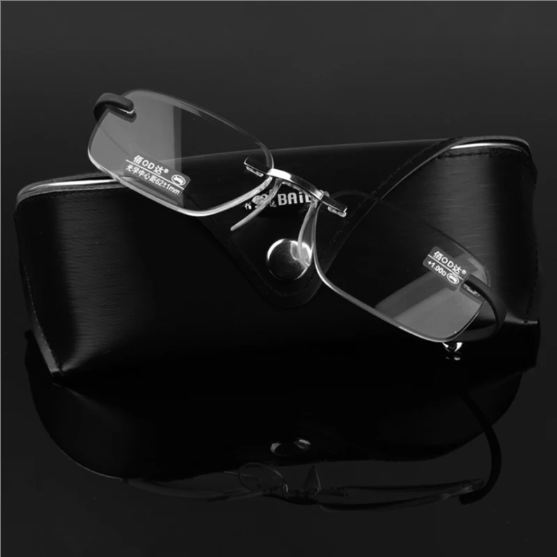 Мужские Бизнес TR90 смолы очки для чтения ультра светильник бескаркасные обрезки