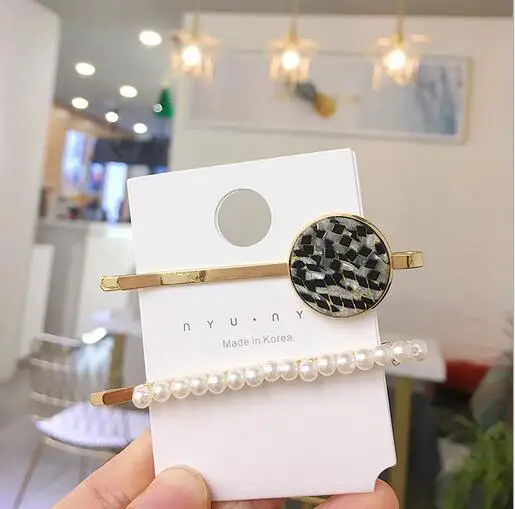 pcs/set FashionVintage Crystal Pearl Geometric Round Square Hair Clip Hairpin Elegant Wedding Engagement Headwear Jewelry | Украшения и
