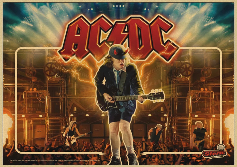 Рок-Группа ACDC Malcolm Angus крафт-бумага винтажный настенный плакат стикер