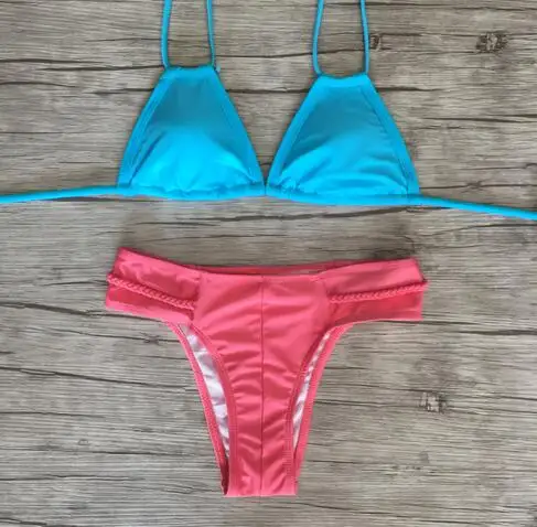 2017 Новый Сексуальный Micro solid Bikinis Swimsuit Женщин Купальники Холтер Бразильское