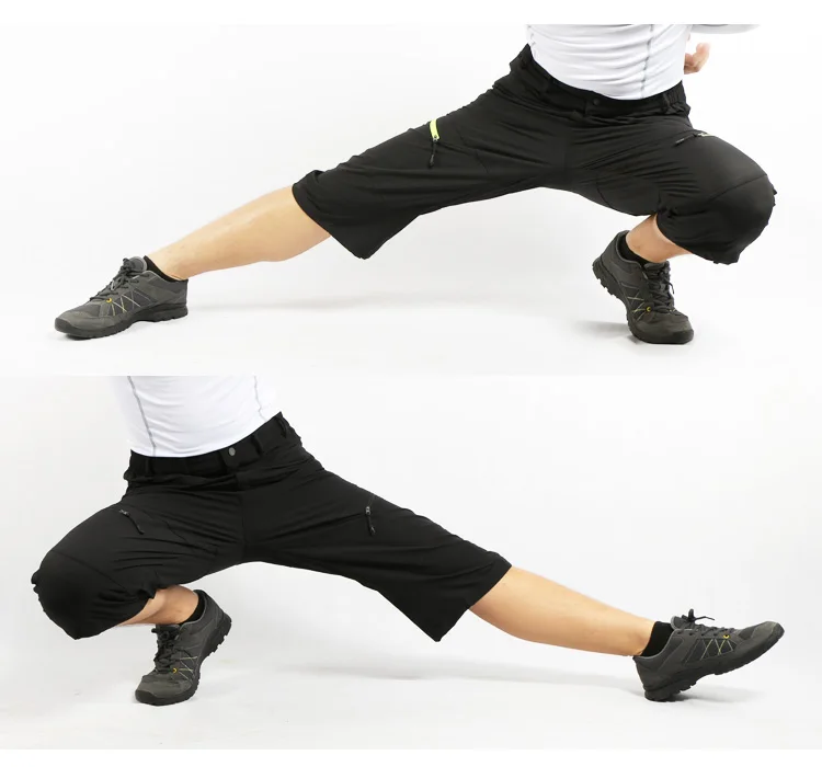 

ARSUXEO Men Sports 3/4 Cycling Pants Downhill Mountain MTB Bike Pants Breathable Water Resistant Jogging Shorts Deportiva