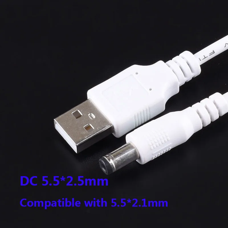 Разъем питания постоянного тока USB преобразователь в 5 5*2 мм/DC5 1 мм белый разъем с