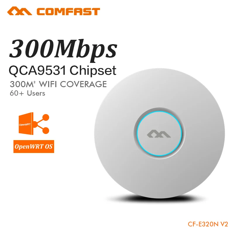 COMFAST 300 Мбит/с Беспроводная точка доступа потолочная точка доступа, маршрутизатор Wi-Fi wifi ретранслятор wifi расширитель высокой мощности поддержка OpenWRT VLAN PoE