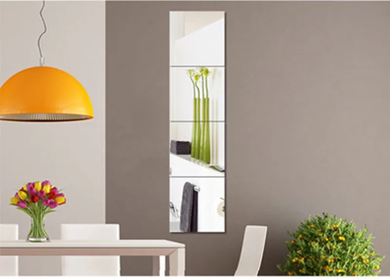 4 шт./компл. стеклянное зеркало настенная наклейка декоративные зеркала