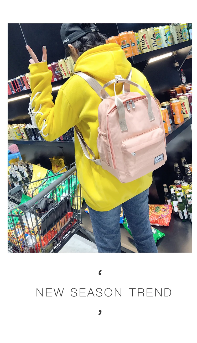 Harajuku минималистичный водонепроницаемый холщовый рюкзак небольшой свежий Женский на корейском студенческом рюкзак для путешествий сумка ветер