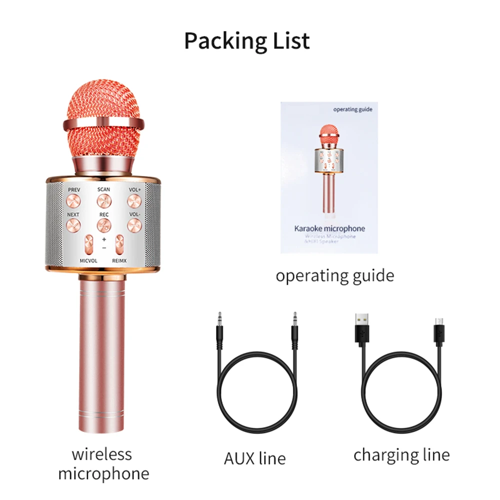 WS 858 беспроводной микрофон профессиональный конденсаторный караоке bluetooth Стенд
