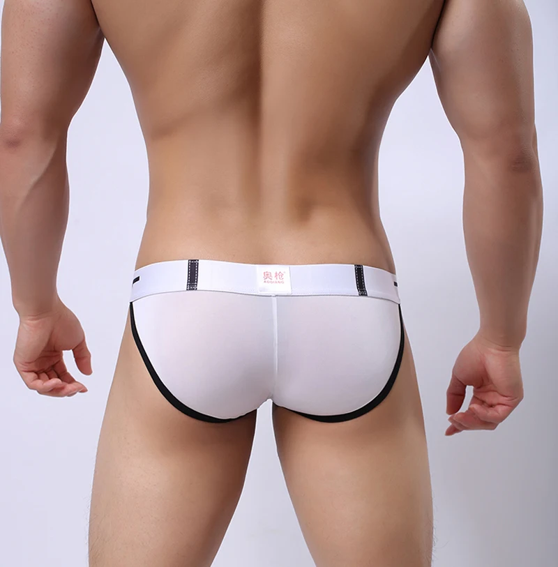 Трусы брифы мужские с вырезами дышащие трусы из вискозы пикантное нижнее белье