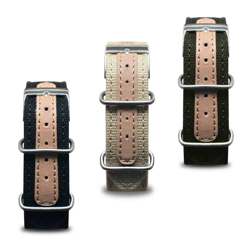 

Othelevel Unisex Strap Canvas Strap 18 20 22mm High Quality Silver Buckle