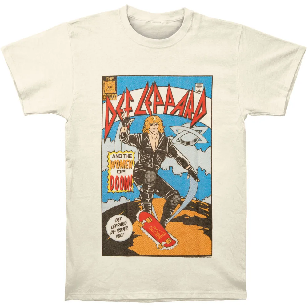 Забавная Мужская футболка женская футболка-Новинка Def Leppard Comic Slim Fit t-shirt | одежда