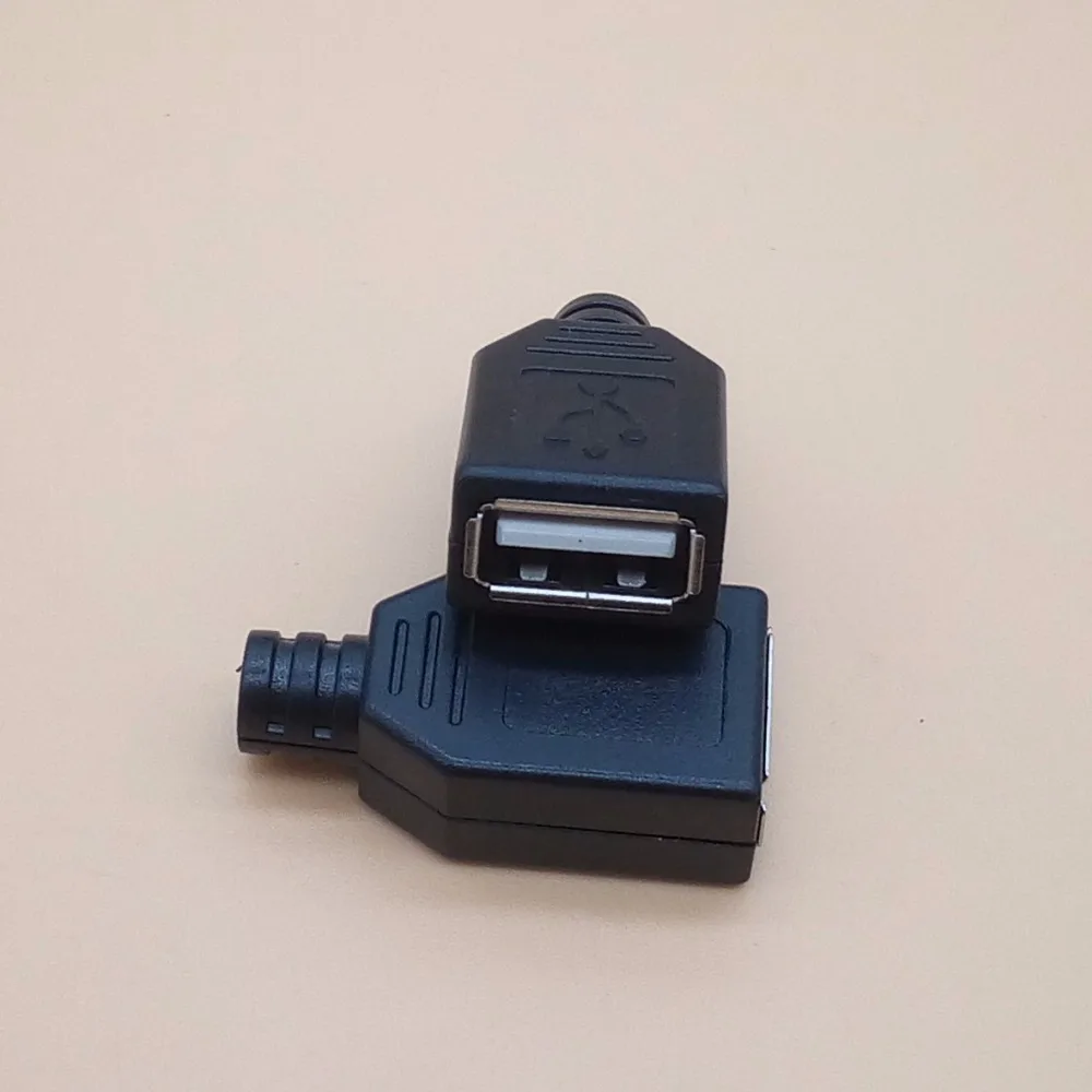 10 комплектов в партии гнездовой Переходник USB 2 0 типа А сборе разъем черный