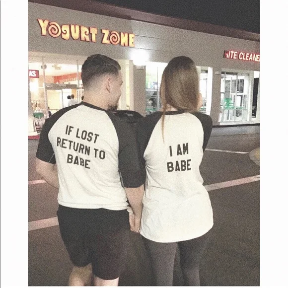 BKLD If Lost Return To Babe/ I Am Babe футболка для пар подходящие футболки с длинными рукавами