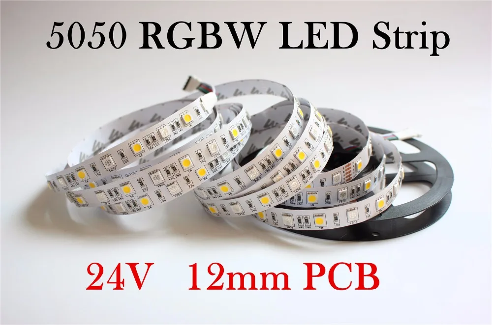 Светодиодная ленсветильник 5050 RGBW 60 LED/m IP20 RGB + W/ RGB + WW, 12 мм, 24 В постоянного тока, гибсветильник Светодиодная лента 5 м/лот, лучше чем Smd3528 5630 5730
