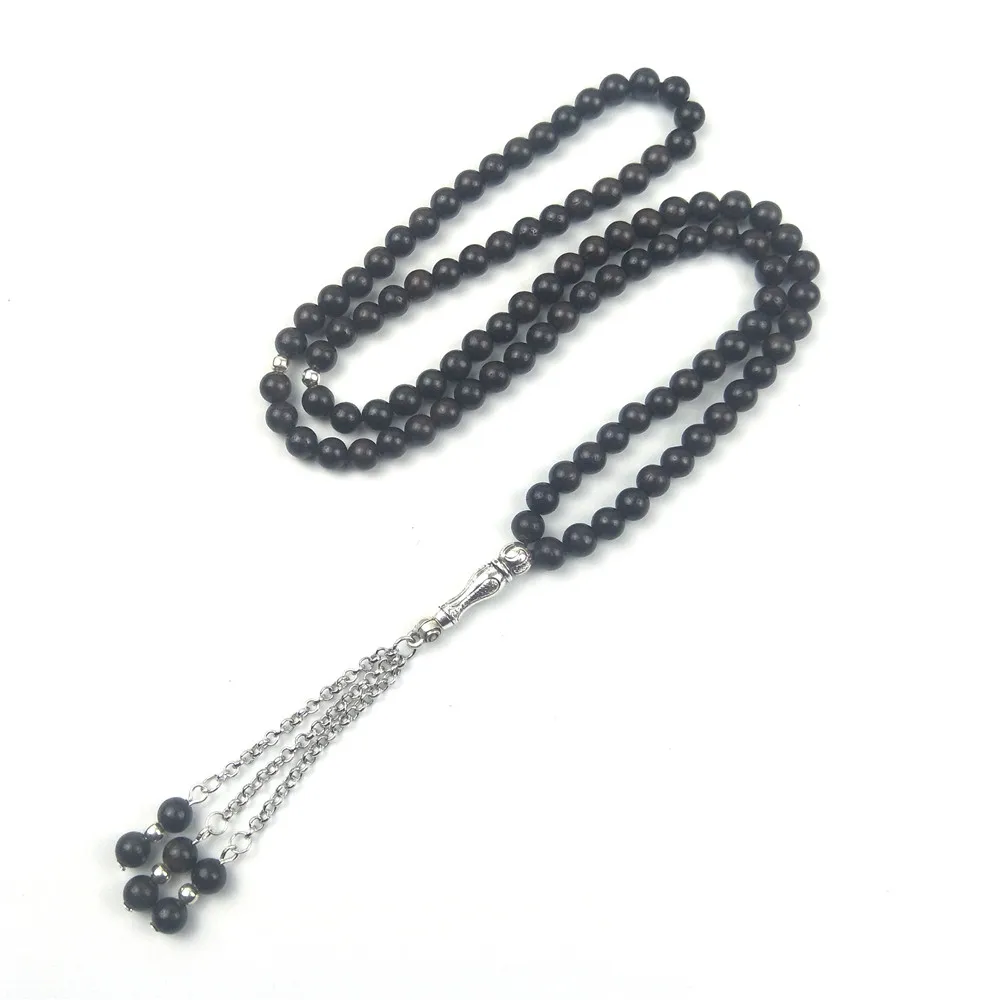 Мусульманские бусины tesbig 99 молитвенные из натурального дерева браслет Tasbih 6 мм |