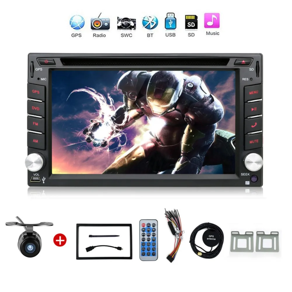 Автомобильный мультимедийный плеер 2 din Радио руль автомобильный dvd gps навигатор BT