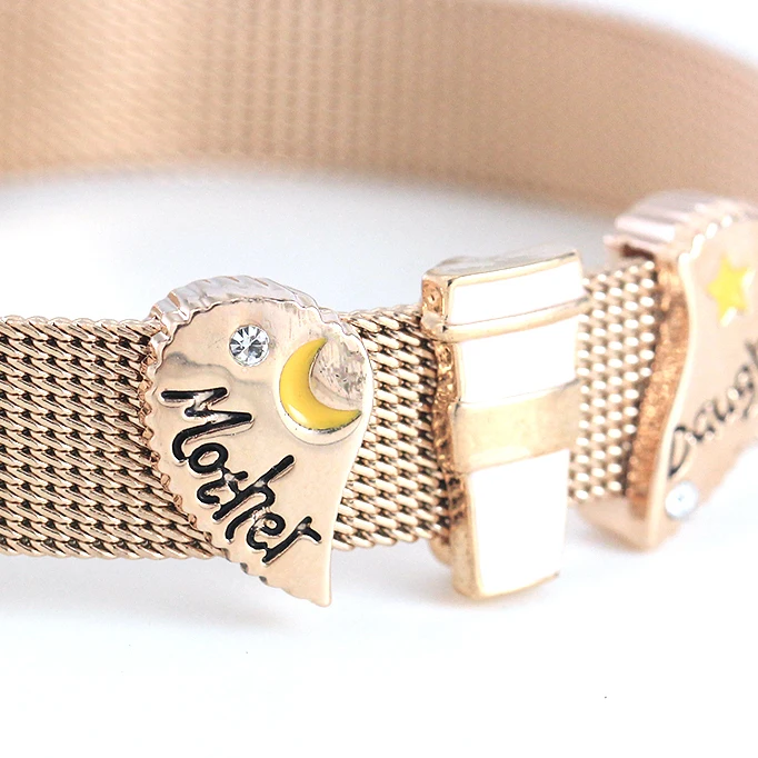 Legenstar розовое золото нержавеющая сталь сетка деформационные браслеты любовь