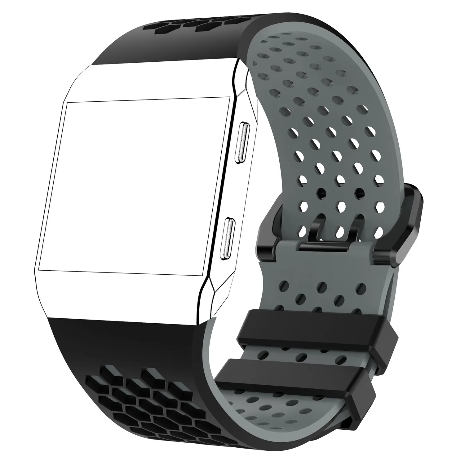 Легкие вентилируемые силиконовые спортивные часы ремешок для Fitbit ионический ремешок Смарт-часы Регулируемый запасной браслет ремешок для часов