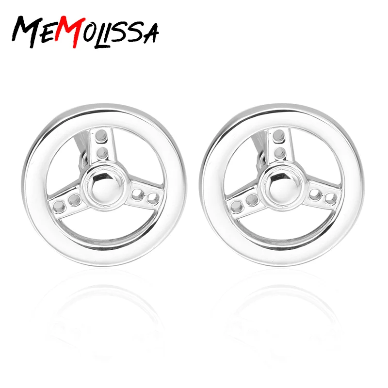 

MeMolissa Luxury Shirt Silver Color Car Steering Wheel Cufflink for mens Brand Cuff Buttons Links High Quality Jewelry Gift