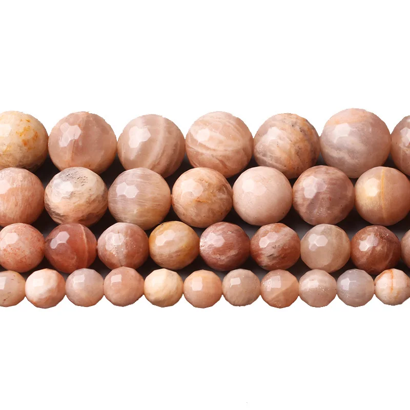 

4-12mm Round Faceted Yellow Sunstone Beads Natural Gem Sun Stone Beads For Jewelry Making Beads Bracelets Women 15'' DIY Beads