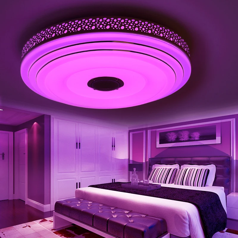 Белая рамка современная светодиодная люстра с Bluetooth и музыкальной лампой A110V 220В