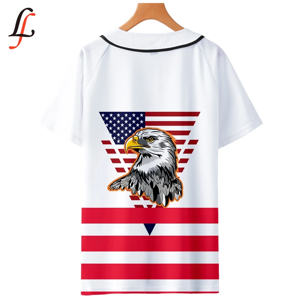 American Independence Day 3D Harajuku Baseball T-shirt Women/Men Summer Hot Sale Short Sleeve Clothes Popular | Женская одежда