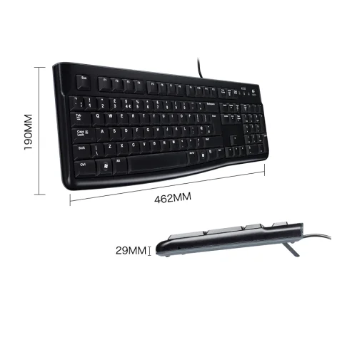 Проводная usb-клавиатура logitech K120 с 104 клавишами, полноразмерная клавиатура для настольного ноутбука