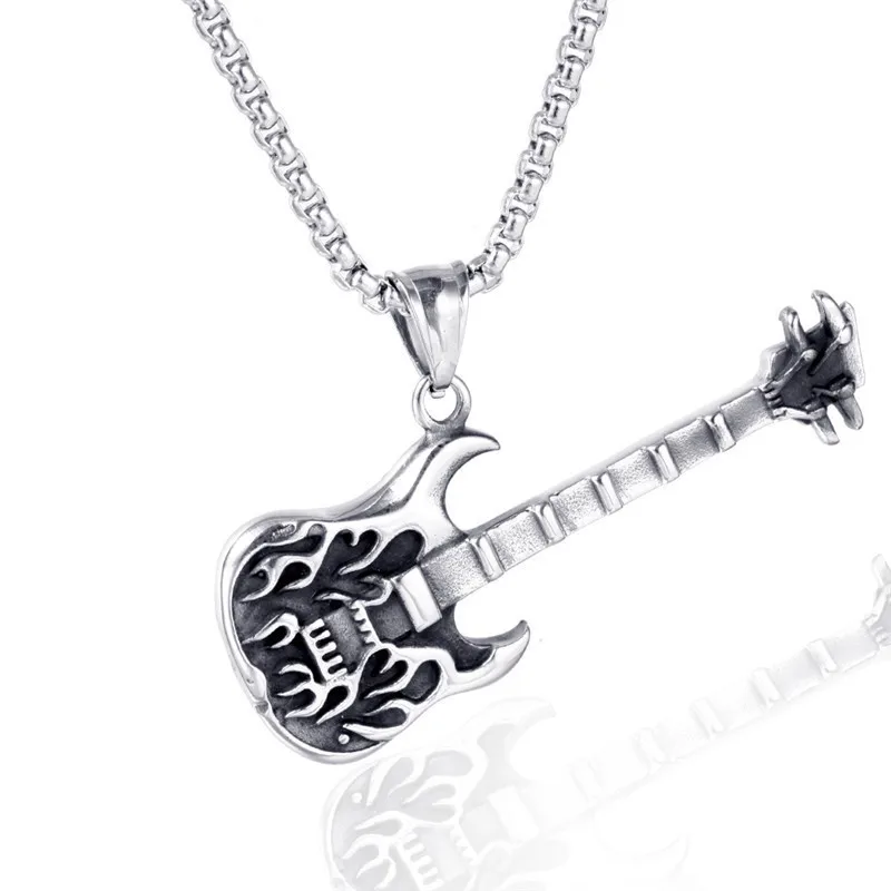2019 Top Fashion Time-limited Stainless Steel Moana Choker Collares Guitar Necklace Men's Pendant Chain | Украшения и