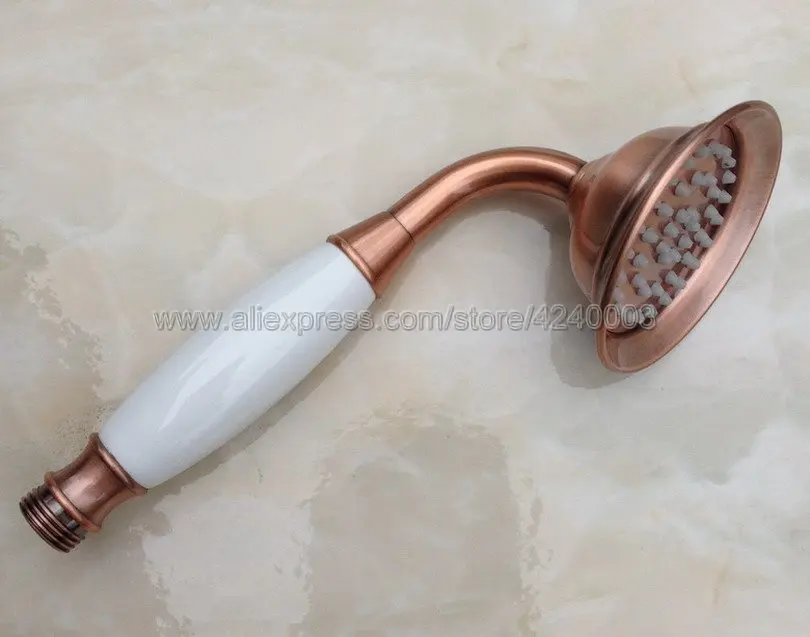 

Antique Red Copper Brass Ceramics Telephone Style Bathroom Shower Head Water Saving Hand Held Shower Head Spray Khh015