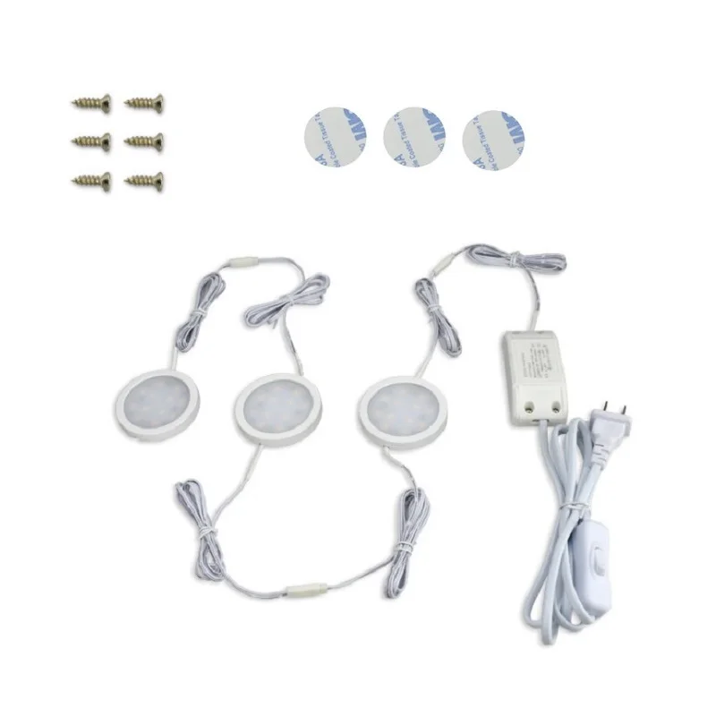 3 PCS 3/4 шт. связываемая светодиодная подсветка под шкаф 12V Освещение для кухни с выключателем лампы дневного света дома счетчик витрина, декоративные лампы - Цвет: 3 PCS