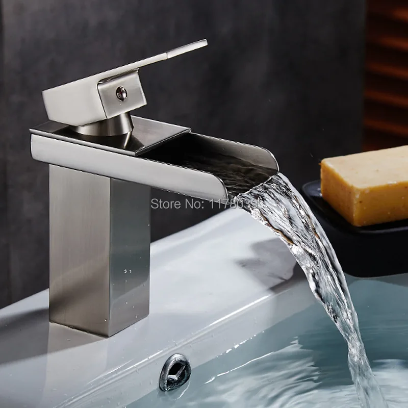 Смеситель водопад для ванной смеситель раковины горячей и холодной воды с одним