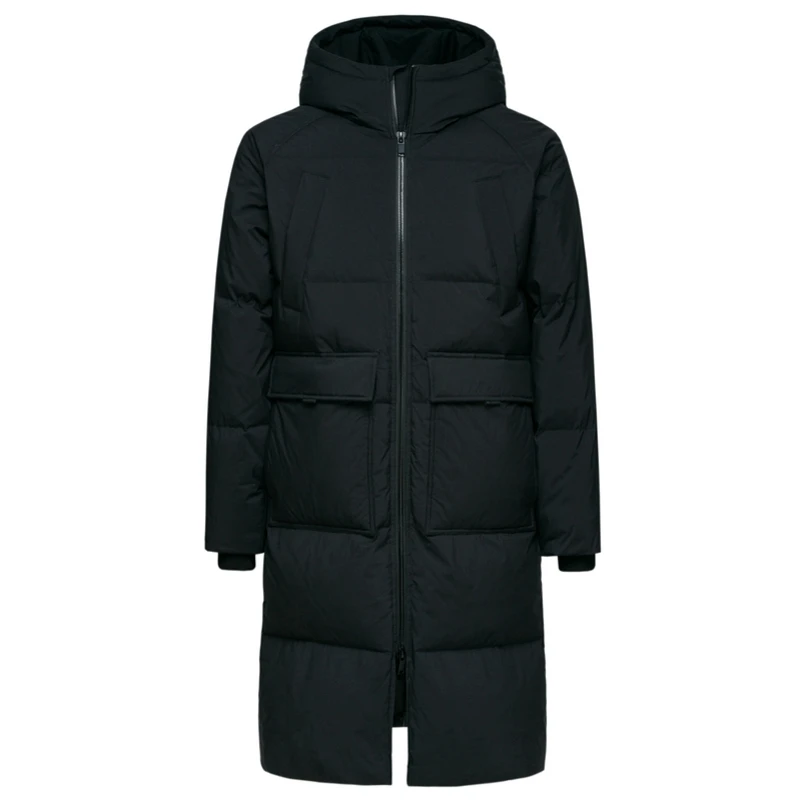 black SEMIR новая одежда зимняя куртка мужская деловая длинная толстая зимняя куртка мужская однотонная модная верхняя одежда теплое длинное пальто для мужчин - Цвет: black