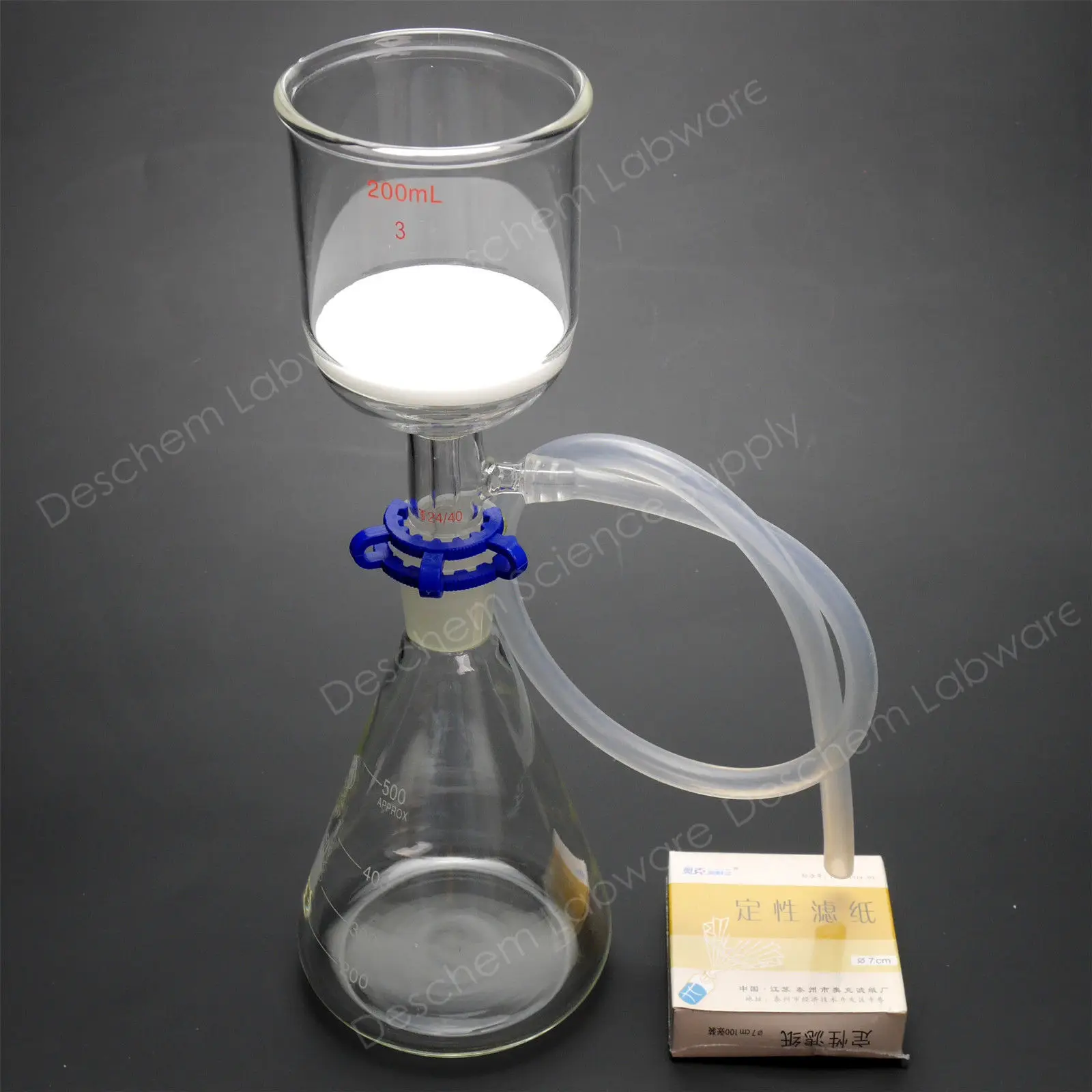Лабораторная всасывающая фильтрующая установка воронка Buchner 200 мл с фильтрующей