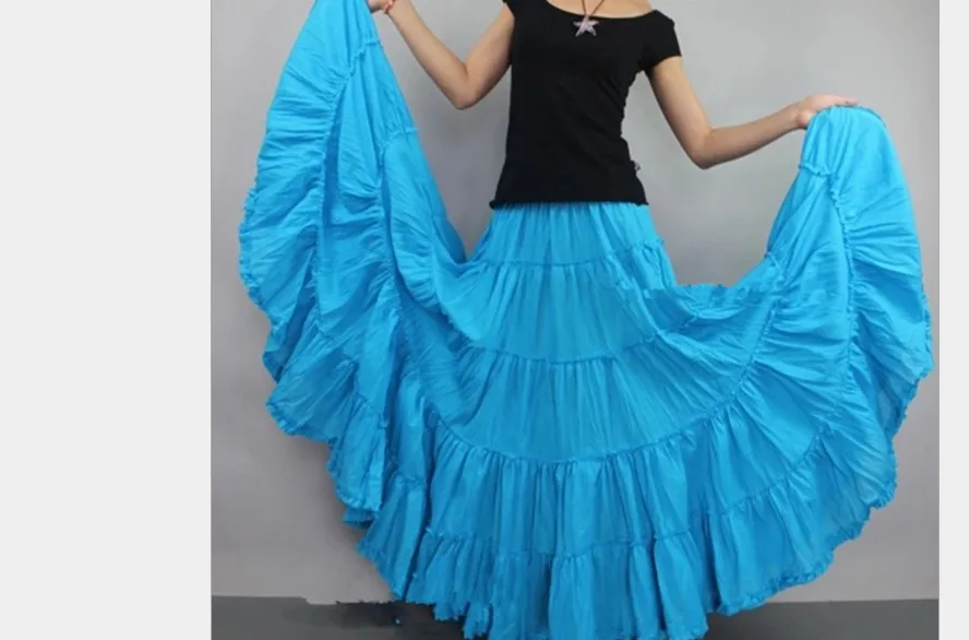 La MaxZa new summer bohemian half-length beach skirt women black full length two ways wear 12 meters long pleated maxi skirts | Женская